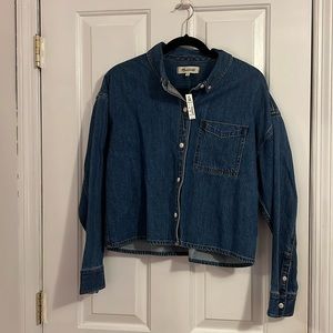 Madewell Cropped Button Down Denim Shirt